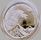 2017  Fiji  The Great Wave Hokusai  1  Oz   Silver Coin  999  Sealed In Cap Sule