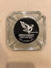 Vintage Square Clear Glass Thunderbird Hotel Casino Ashtray Las Vegas 3 1 2   