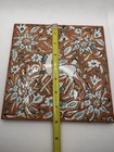 Vintage Greek Nassos Hand Made Stag And Foliage Motif Decorative Ceramic Tile