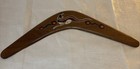 Vintage Hand-painted Wooden Boomerang     Aboriginal Style Art Kangaroo Design