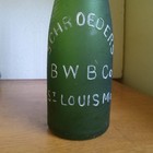 Schroeder s B w b co St louis mo Pretty Green 1890s Berliner Weiss Beer Bottle