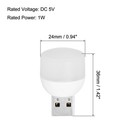 8pcs Usb Night Light 1w Portable Plug-in Mini Led Lamp Bulb  White  Warm White