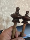 19th Century Antique Finial Turned Mirror Support Fruit-wood Great Condition