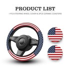 Patriotic Steering Wheel Cover For Women Men  Anti-slip High American Flag