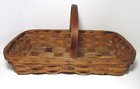 Antique Splint Oak Garden Basket About 12x20 