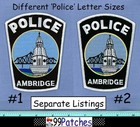 Ambridge  2 Pennsylvania Police Shoulder Patch Courthouse Truss Bridge 4e