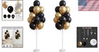 Black Gold Balloon Column Kit - Wedding   Party Decoration