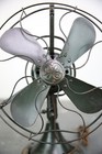 Vintage Ge Industrial Fan Oscillating 12  Blades With Brass Badge Green Parts