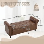55 12  Brown Storage Ottoman Pu Upholstered W rolled Arm Ottoman Bench Bed Bench