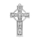  925 Sterling Silver Irish Celtic Cross Medal Pendant Necklace  18  Chain W  Box