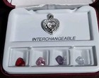 Heart Pendant - Interchangeable Set - Sterling Silver Pendant With 4 Gem Colors