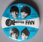 The Monkees  official Monkees Fan  Pinback Button  Davy  Micky  Peter  Mike