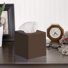 Bronze Tissue Box Cover Square - Plastic Facial Holder Decorative Cube Dispenser