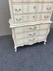 67948 Elegant French Provincial Tall Chest Of Drawers In Cream Finish