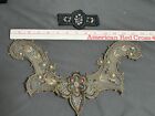 Lot Vintage Antique  Victorian Edwardian Metallic Embroidered Lace Bead Collar