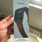 Nomad Modern Leather Strap For Apple Watch 44mm 42mm Black brown