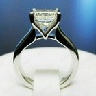 925 Sterling Silver 2 Ct Princess Cut Moissanite Solid Solitaire Engagement Ring