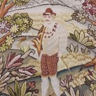 Antique French Aubusson Wall Tapestry Man Foliage Building  2 Of Pair
