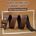 Kids Western Belt With Bull Buckle  Embossed Leather For Dress Jeans Gift