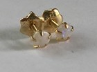 14k Yellow Gold Round Opal Stud Earrings Screw Back 3mm Childs Size Tiny Pierced