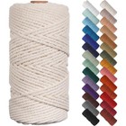 Natural Macrame Cord 3mm 109yards Soft Cotton Rope Wall Hanging Crafts Garden Us