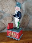 Cast Iron Uncle Sam Mechanical Bank Vintage Reproduction 11   C 1970s 