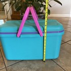 Vintage Eagle Craftstor Sewing Craft Storage Organizer Tote Bin Teal Purple Pink