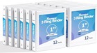 3 Ring Binders 1 Inch 12 Pack  Clear View Binders Bulk Three Ring Pvc-free Fi   