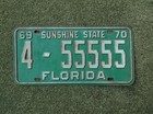                         Florida    1970   License Plate