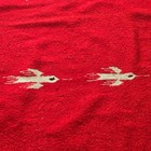 Vintage Mexican Thunderbird Blanket Red Handwoven 75 X 43 Southwest Textile Rug