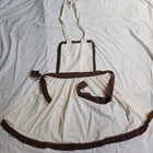 Vintage Full Bib Padded Apron Brown Grannycore Cottagecore Ruffle House