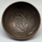 Collection Chinese Bronze Handmade Fish Statue Bowl Cup Home Decoration ---