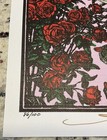 Blotter Art Skeleton   Roses Lilac Bertha Signed By Stanley Mouse  Coa