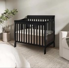 Dream On Me Aden 4-in-1 Convertible Mini Baby Crib  Black Nib