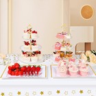8pcs Cake Stand Set  Plastic Cupcake Stands With Gold Rim  Dessert Display St   