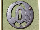 Rare Two Monkeys Design     Tsuba Edo Era Tsuba Antique