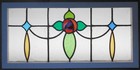 Floral Old English Leaded Stained Glass Window Transom 35 5  X 17 