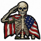 Usa Skeleton Flag Patch Iron On Sew On Embroidered Applique Badge For Jacket