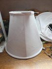 Set Of 2 White Cloth Lined Lamp Shades Bell 6  Top X 13  Bottom X 10  High