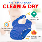 Large Waterproof Baby Bibs For 1-4 Years Old     Lightweight  Soft   Durable Bibs