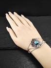 Native American Turquoise Cuff Sterling Silver Bracelet