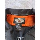 Harley-davidson Mens Black Orange Embroidered Logo Mechanic Garage Shirt Medium