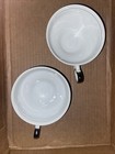 Mikasa Fine China Marlboro 9267 Footed Tea Cup   Saucer Platinum Trim Set Of 2