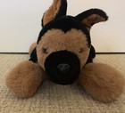 Fao Schwarz German Shepherd Dog Black Brown Puppy Plush Stuffed Laying Down 14   