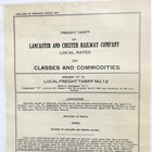 1924 Lancaster And Chester Railway Company Freight Tariff Sc Document Railroad