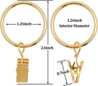 40 Pack Metal Curtain Rings With Clips  Drapery Clips With Rings  Curtain