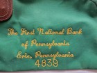 Vtg Erie The First National Bank Of Pennsylvania Money Bag Embroidered Padlock