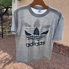 Vintage 80s Adidas T Shirt Mens Large  fits Medium  Paper Thin Burnout Usa Tee