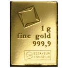 Combo 1 Gram Gold   Silver Valcambi Suisse  9999 Fine Gold   Silver Bars
