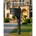 Uimoso Aluminum In-ground Mailbox Post Kit With Plate  56x4x4in  Black